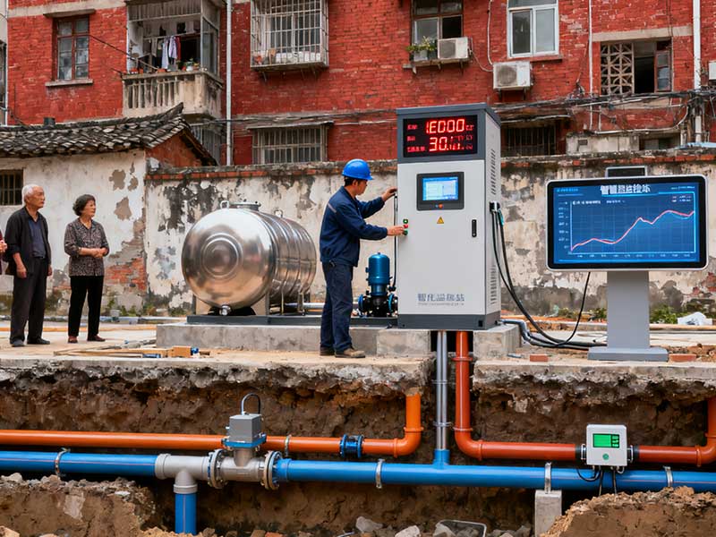 泛云智能二次加压疏通老城供水 “毛细血管”