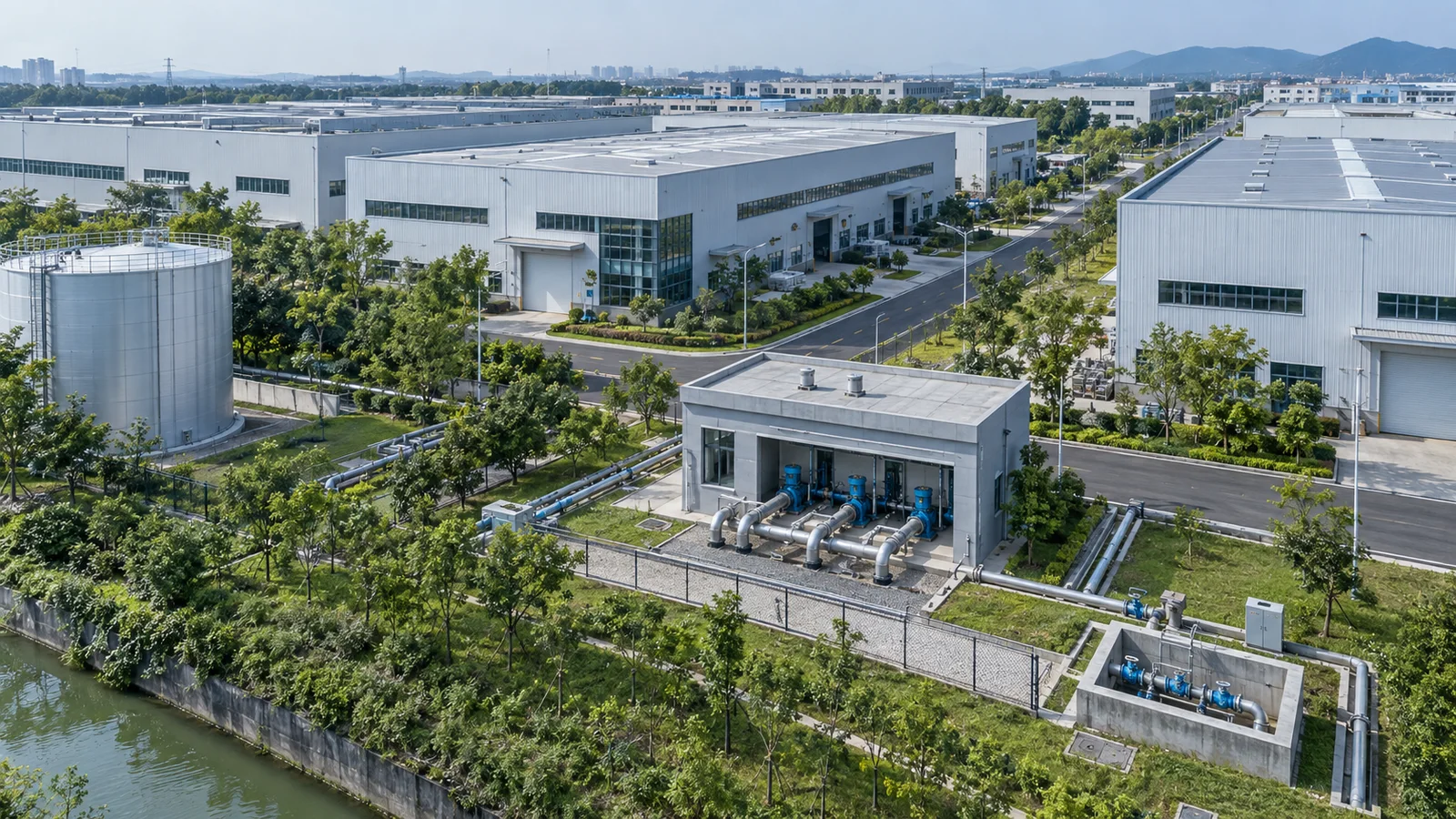 工业园区供水与用水管理场景示意